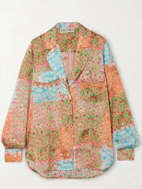 SIEDRES Multicolor Floral Patchwork Button-Down Shirt